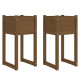 Jardinières 2 pcs marron miel 40x40x81 cm bois massif de pin 