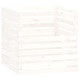 Composteur blanc 80x80x78 cm bois massif de pin 