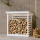 Support pour bois de chauffage bois de pin - Dimensions et couleur au choix Blanc|108 x 73 x 108