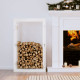 Support pour bois de chauffage bois de pin massif - Dimensions et couleur au choix Blanc|60 x 25