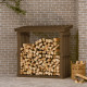 Support pour bois de chauffage bois de pin - Dimensions et couleur au choix Marron-miel|108 x 64,5 x 109