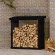 Support pour bois de chauffage bois de pin - Dimensions et couleur au choix Noir|108 x 64,5 x 109