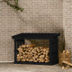 Support pour bois de chauffage bois de pin - Dimensions et couleur au choix Noir|108 x 64,5 x 77