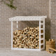 Support pour bois de chauffage bois de pin - Dimensions et couleur au choix Blanc|108 x 64,5 x 110