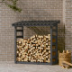 Support pour bois de chauffage bois de pin - Dimensions et couleur au choix Gris|108 x 64,5 x 110