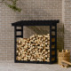 Support pour bois de chauffage bois de pin - Dimensions et couleur au choix Noir|108 x 64,5 x 110