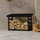 Support pour bois de chauffage bois de pin - Dimensions et couleur au choix Noir|108 x 64,5 x 78