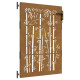 Portail de jardin 85x125 cm acier corten design de bambou 