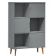 Bibliothèque molde gris 90x35x133,5 cm bois massif de pin 