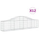 Paniers à gabions arqués 12 pcs 200x30x40/60 cm fer galvanisé 