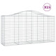 Paniers à gabions arqués 15 pcs 200x50x100/120 cm fer galvanisé 