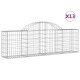 Paniers à gabions arqués 13 pcs 200x30x60/80 cm fer galvanisé 