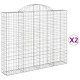 Paniers à gabions arqués 2 pcs 200x30x160/180 cm fer galvanisé 