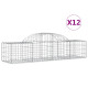 Paniers à gabions arqués 12 pcs 200x50x40/60 cm fer galvanisé 