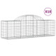 Paniers à gabions arqués 10 pcs 200x50x60/80 cm fer galvanisé 