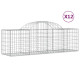 Paniers à gabions arqués 12 pcs 200x50x60/80 cm fer galvanisé 