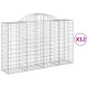 Paniers à gabions arqués 12 pcs 200x50x120/140 cm fer galvanisé 