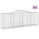 Paniers à gabions arqués 6 pcs 300x50x100/120 cm fer galvanisé 