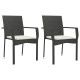 Chaises de jardin avec coussins résine tressée noir - Nombre de pièces au choix 2