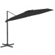 Parasol meuble de jardin déporté avec mât en aluminium 300 x 300 cm - Couleur au choix Noir