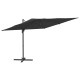Parasol déporté avec mât en aluminium 400 x 300 cm noir  