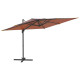 Parasol meuble de jardin déporté avec mât en aluminium 300 x 300 cm - Couleur au choix 