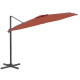 Parasol meuble de jardin déporté avec mât en aluminium 400 x 300 cm - Couleur au choix Orange