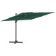 Parasol meuble de jardin cantilever à double toit 300 x 300 cm - Couleur au choix Vert