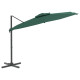 Parasol meuble de jardin cantilever à double toit 400 x 300 cm vert helloshop26 02_0008164 