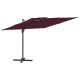 Parasol cantilever à double toit bordeaux rouge 300x300 cm 