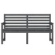 Banc de jardin meuble de patio d'extérieur terrasse 159,5 x 48 x 91,5 cm bois massif de pin gris helloshop26 02_0011731 