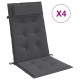Coussins de chaise à dossier haut lot de 4 tissu oxford - Couleur au choix Anthracite