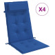Coussins de chaise à dossier haut lot de 4 tissu oxford - Couleur au choix Bleu-royal