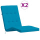 Coussins de chaise longue lot de 2 tissu oxford - Couleur au choix Bleu-clair