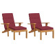 Coussins de chaise longue lot de 2 tissu oxford - Couleur au choix 