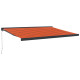 Auvent rétractable orange et marron 4x3 m tissu et aluminium 