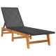 Transat chaise longue bain de soleil lit de jardin terrasse meuble d'extérieur avec table résine tressée et bois massif d'acacia helloshop26 02_0012692 