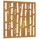 Décoration murale jardin 55x55 cm acier corten design bambou 