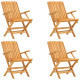 Chaises de jardin pliantes 4 pcs 61x67x90 cm bois massif teck 