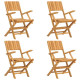 Chaises de jardin pliantes 4 pcs 55x61x90 cm bois massif teck 