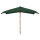 Parasol de jardin avec mât en bois 300 x 300 x 273 cm - Couleur au choix Vert