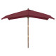 Parasol de jardin avec mât en bois 300 x 300 x 273 cm - Couleur au choix Rouge-bordeaux