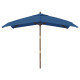 Parasol de jardin avec mât en bois 300 x 300 x 273 cm - Couleur au choix Bleu