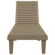 Transat chaise longue bain de soleil lit de jardin terrasse meuble d'extérieur marron clair 155 x 58 x 83 cm polypropylène helloshop26 02_0012782 