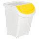 Poubelles empilables avec couvercles 3 pcs blanc pp 120 l 