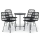 Mobilier à dîner de jardin 5 pcs noir résine tressée 