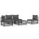 Salon de jardin avec coussins 5 pcs anthracite acier 