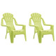 Chaises de jardin pour enfants lot de 2 vert 37x34x44 cm pp 
