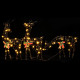  Familles de rennes de Noël 2 pcs 180 LED blanc chaud rotin 
