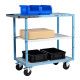 Servante mécano-soudée 3 plateaux mélaminé 850 x 500 mm roues CC 250 kg - 880701112 
